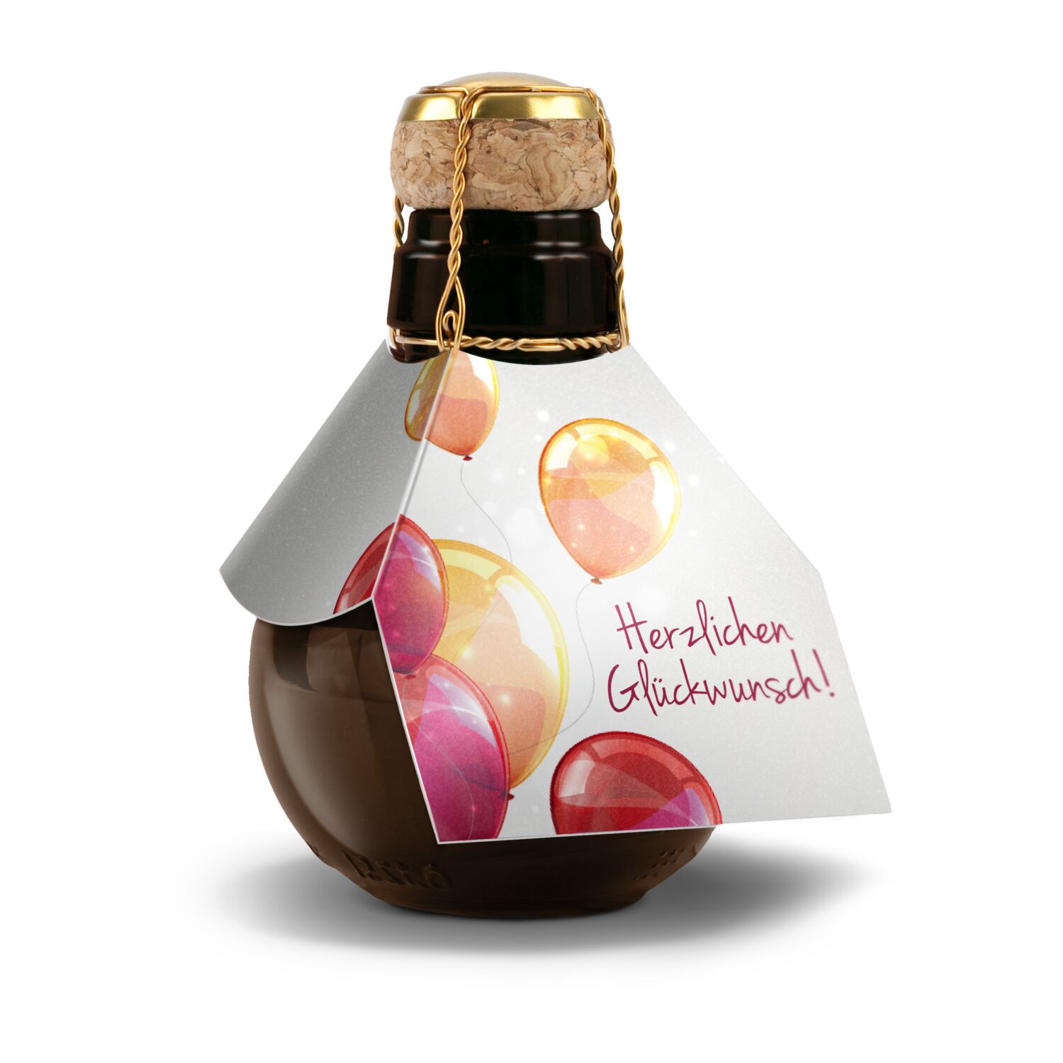 0,125 l hochwertiger Sekt brut in origineller Flasche mit Naturkork und Agraffe, Alkohol 12% Vol.