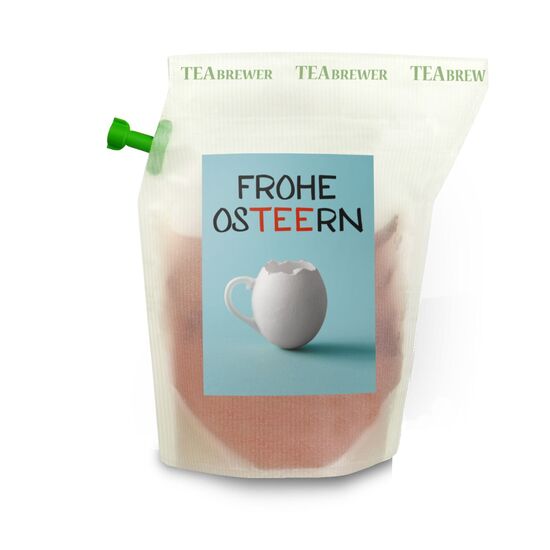 Verschenken Sie Fröhlichkeit & Genuss zu Ostern mit diesem wiederverwendbaren Brühbeutel. Heißes Wasser eingießen, ziehen lassen & genießen.
