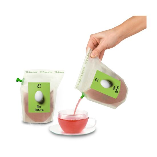 Verschenken Sie Fröhlichkeit & Genuss zu Ostern mit diesem wiederverwendbaren Brühbeutel. Heißes Wasser eingießen, ziehen lassen & genießen.