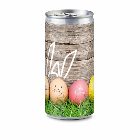 24 Secco Slimline Dosen (200 ml) für 24 Tage od. Menschen. Bereiten Sie Mitarbeitern, Kunden od. Geschäftspartnern eine prickelnde Osterzeit