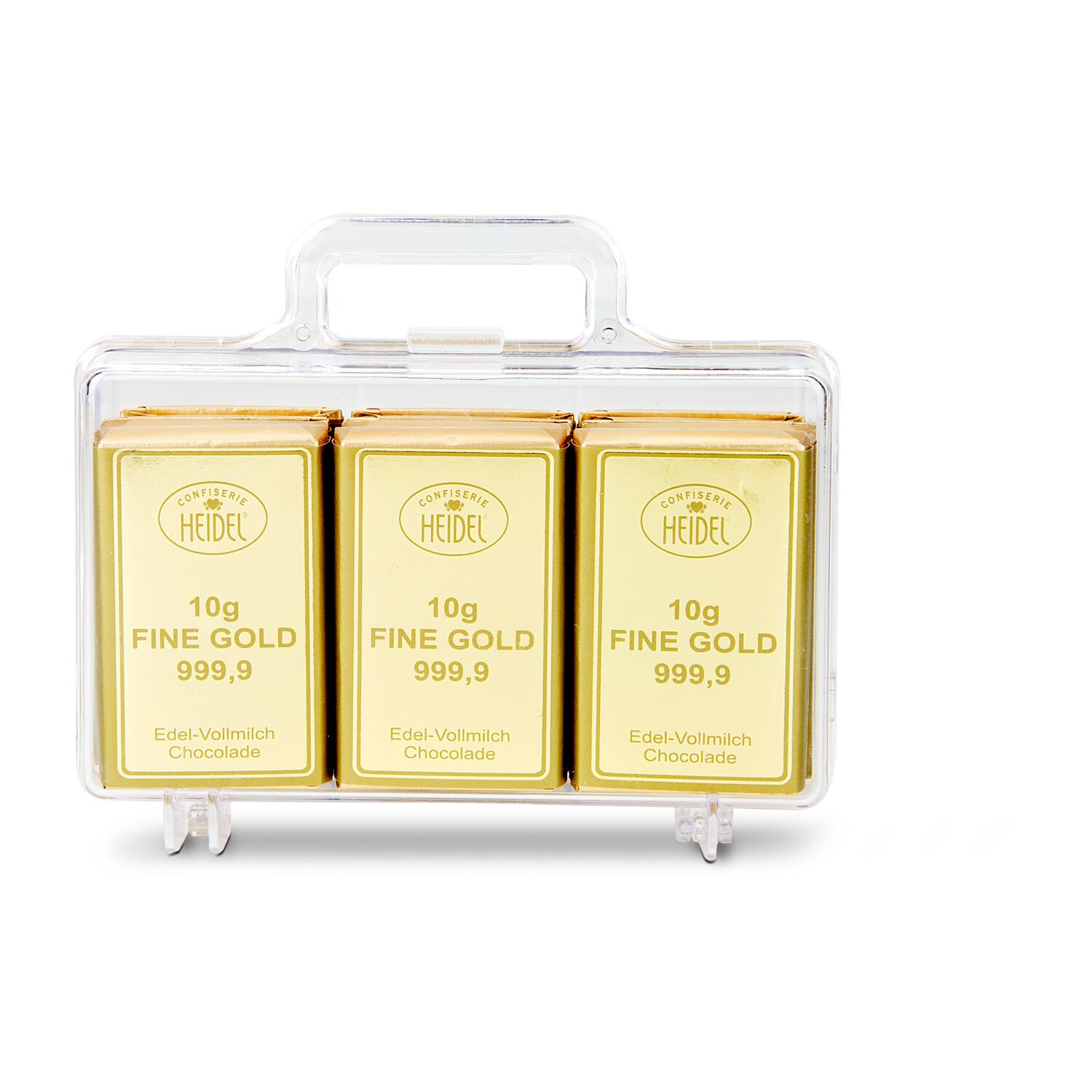 Geschenkartikel: Frohe Ostern Goldkoffer mit 12 Schokoladen Goldbarren (120 g) 2K1646