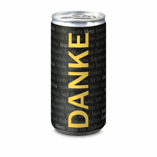 Prickelndes Dankeschön: 24 Secco Slimline Dosen (0,2 l) mit „Danke” Etikett, 10,5% Vol. - Sektsteuerfrei