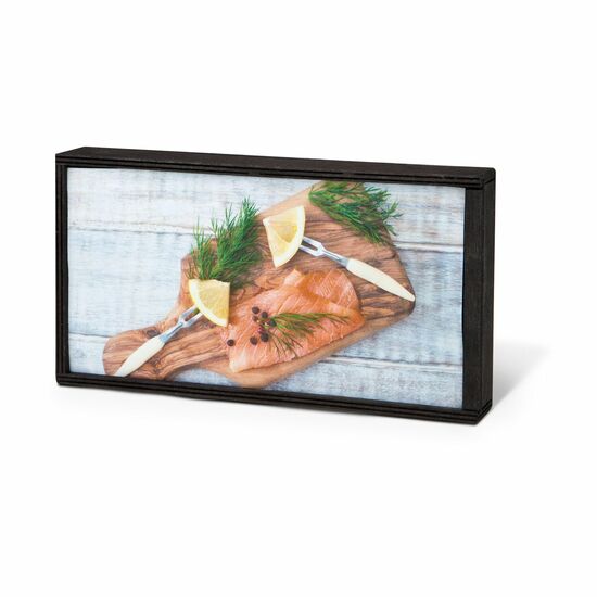 Geschenkartikel / Präsentartikel: Lachs-Gutschein in Holzbox: Feinschmecker 2K1716
