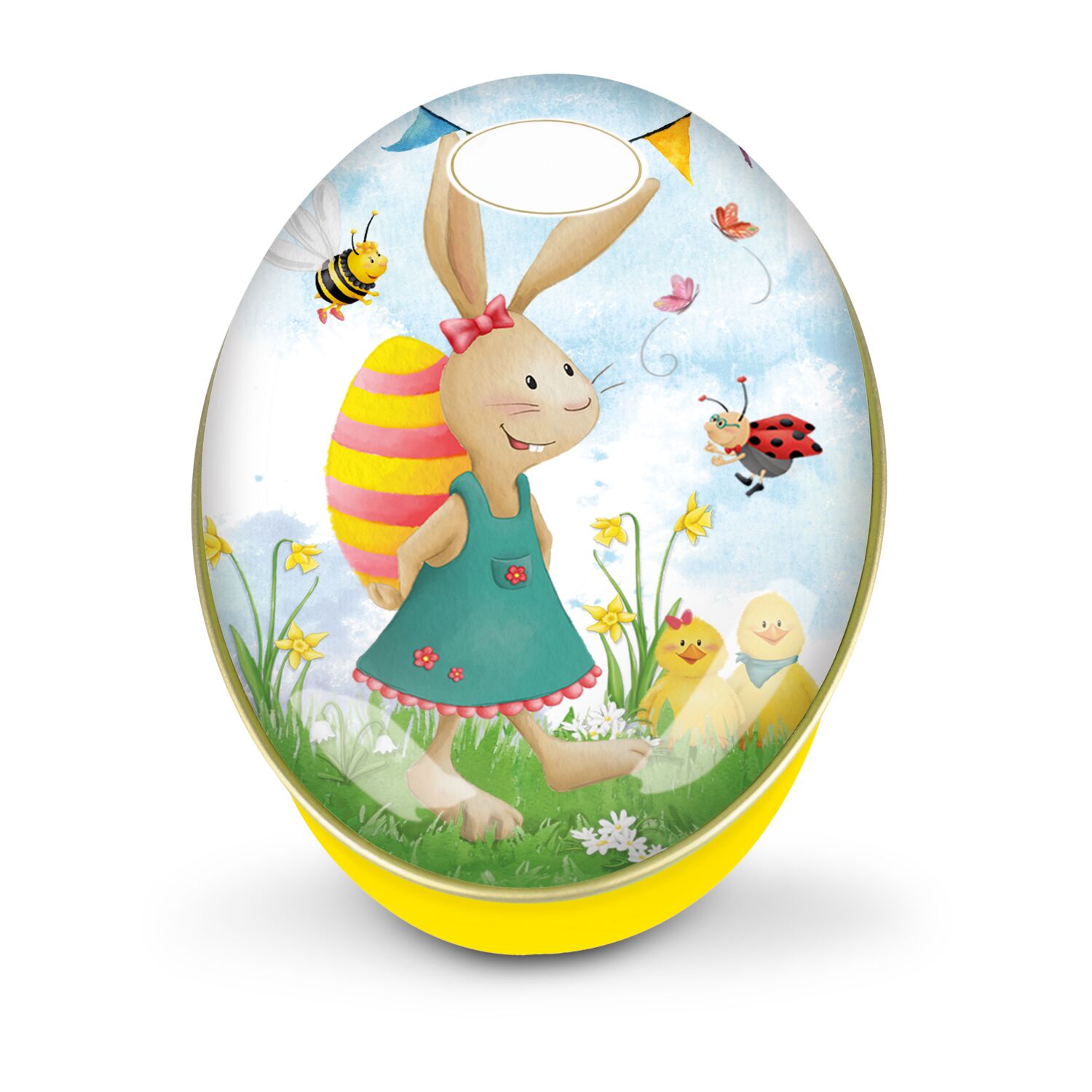 Metalldose mit 3 Schokoladen-Pralinen mit Milchcremefüllung (insgesamt 32 g). Motive sortiert.