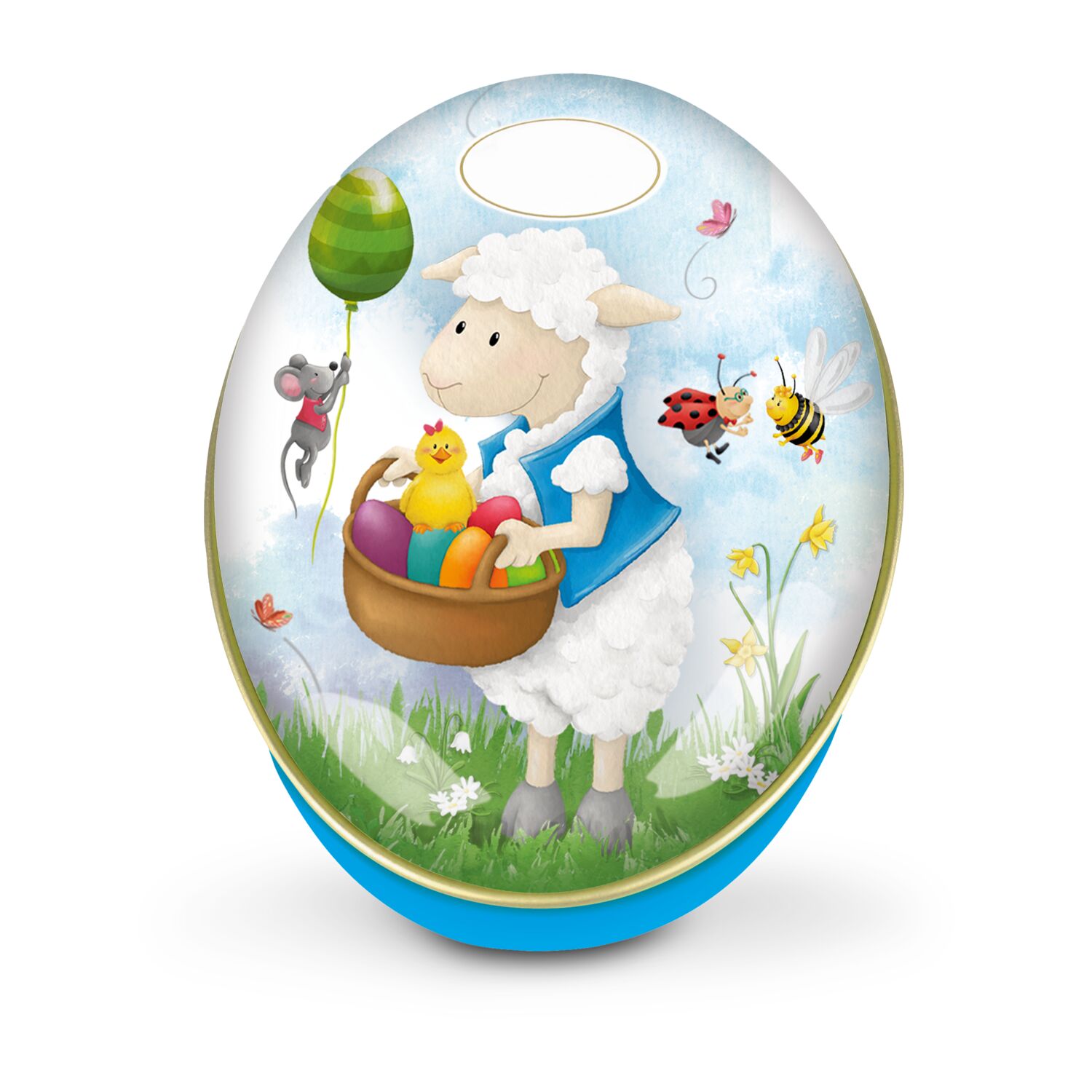 Metalldose mit 3 Schokoladen-Pralinen mit Milchcremefüllung (insgesamt 32 g). Motive sortiert.