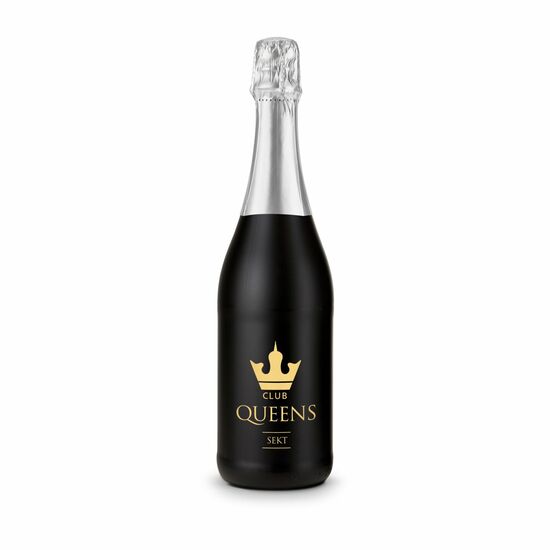 Sekt Cuvée - Flasche schwarz - Kapselfarbe Silber, 0,75 l 2K1904b