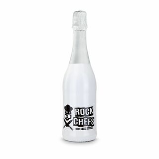 Sekt Cuvée - Flasche weiß-lackiert - Kapsel weiß, 0,75 l 2K1911c