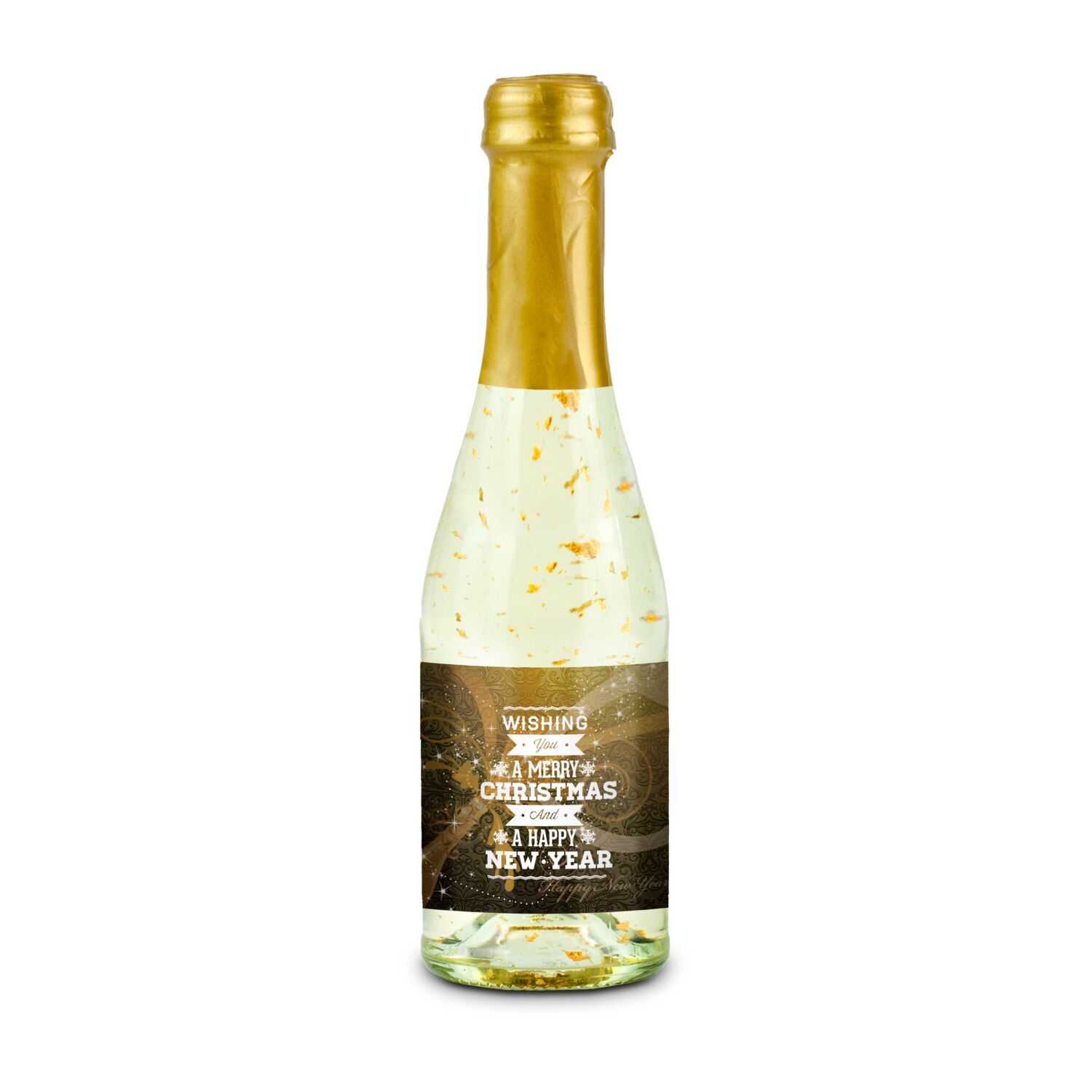 Piccolo Golden Flakes - Flasche klar - Kapsel gold, 0,2 l 2K1918a
