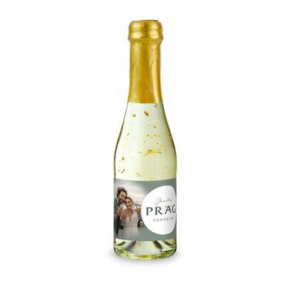 Piccolo Golden Flakes - Flasche klar - Kapsel gold, 0,2 l 2K1918a