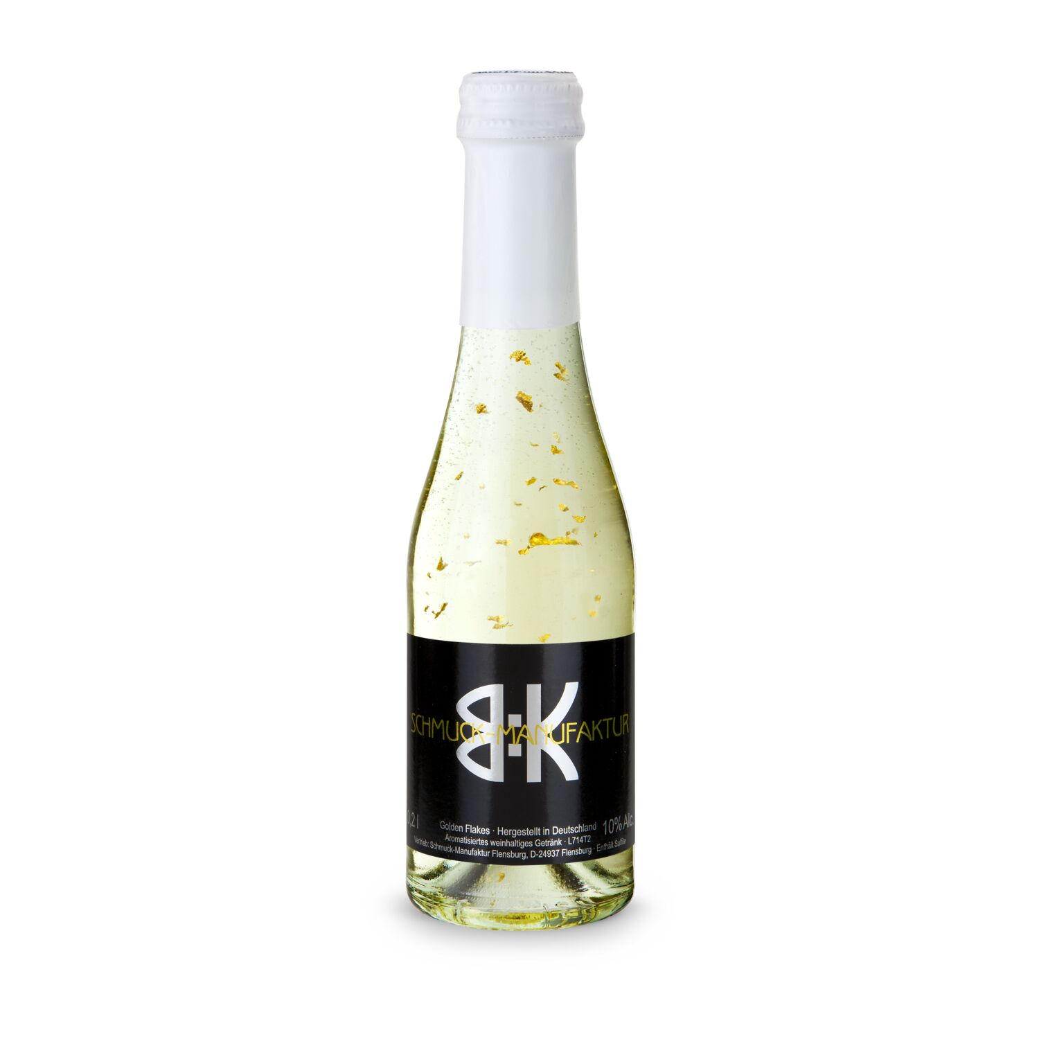 Piccolo Golden Flakes - Flasche klar - Kapsel weiß, 0,2 l 2K1918c