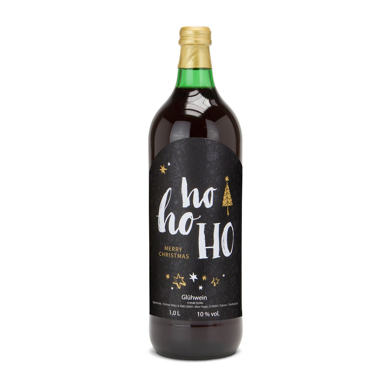 Original Nürnberger Glühwein in grüner 1 l Krugflasche, individuelles Etikett, Alkohol 10 % Vol.