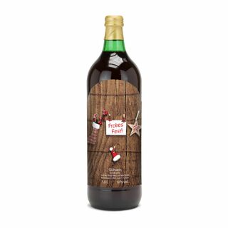 Glühwein - Flasche grün, 1 l - Motiv: Frohes Fest 2K1941b