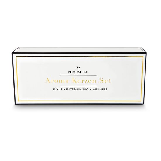 Eine Flasche hochwertiger Secco aus deutschem Anbau (0,75 l) und ein Aromakerzen-Set mit 3 Vanille-Kerzen.