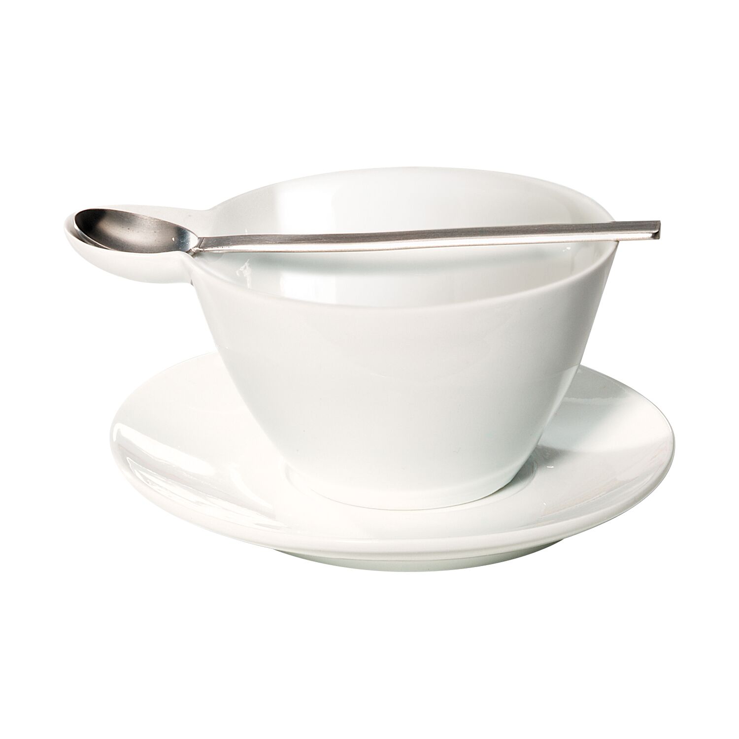 Genießen Sie eine Tasse Kaffee aus der ASA Cappuccinotasse mit Untersetzer und Löffel - 2 Kaffeebeutel 3in1 werden gleich mitgeliefert