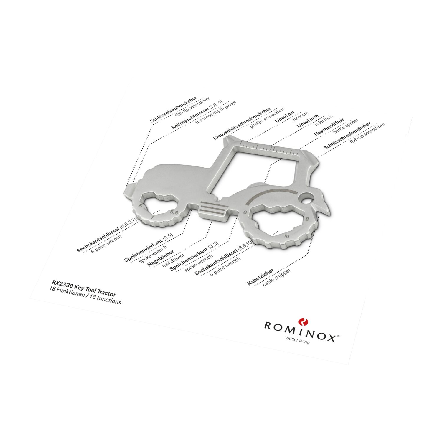 ROMINOX® Key Tool Tractor (18 Funktionen) Merry Christmas 2K2102q
