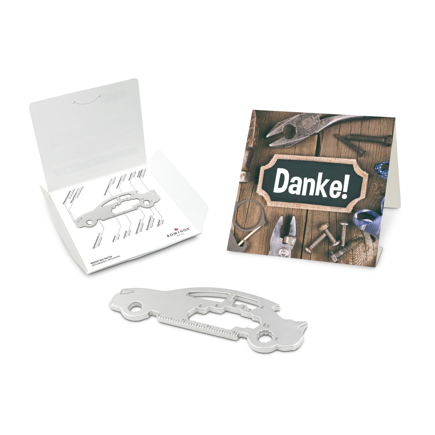 ROMINOX® Key Tool Car/Auto (18 Funktionen) Danke 2K2103p