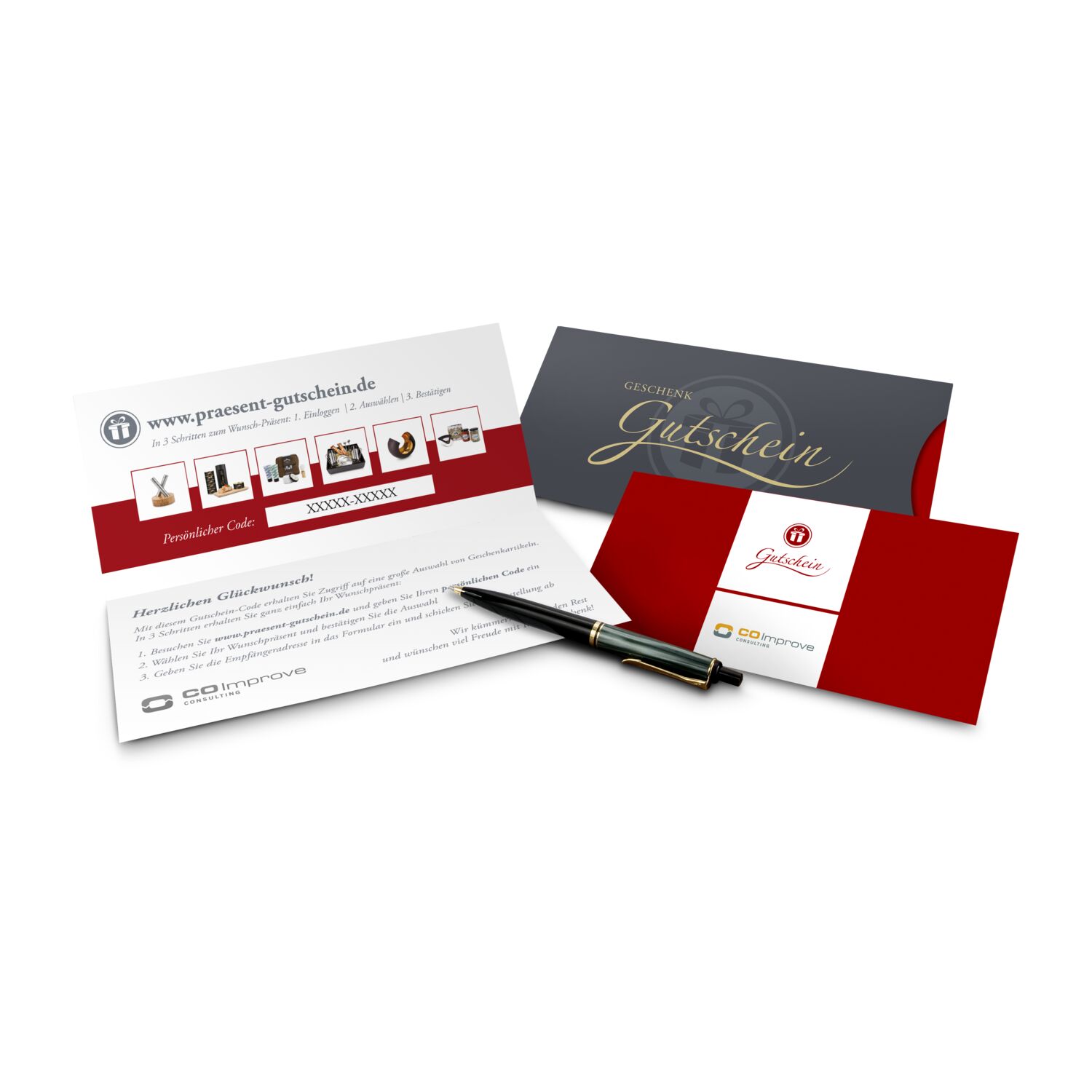 Geschenkgutschein Rot, 10 € für Präsent-, Lifestyle- und Wellnessartikel 2K9010