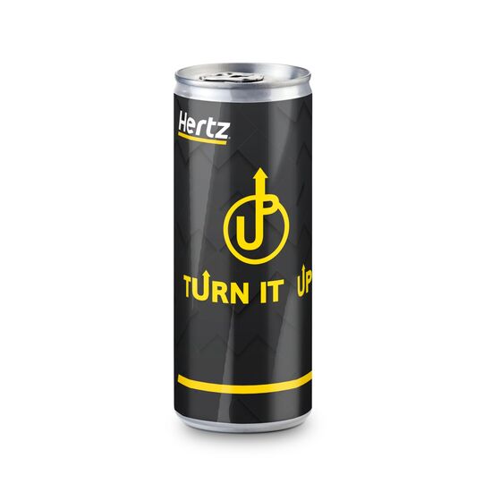PowerDrink mit Koffein, Taurin, Kohlensäure und Vitamin B3, B5, B6 & B12. 0,25 l Slimline Dose in Silber
