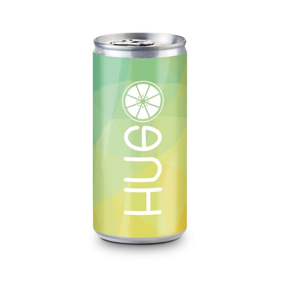 Holundersirup, Limette und Minze, 0,2 l Weincocktail Hugo, Slimline Dose in Silber, Alkohol ca. 6,9% Vol.