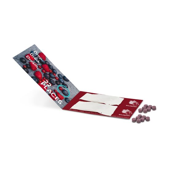 2 Sachets Promo Drops by TEABALLS (2x 6-8 Wildberry Drops für bis zu 1 L) in individueller Klappkarte