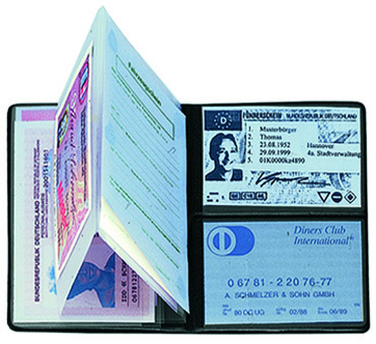 CreativDesign® Ausweistasche "Euro" Normalfolie schwarz mit Einschub
