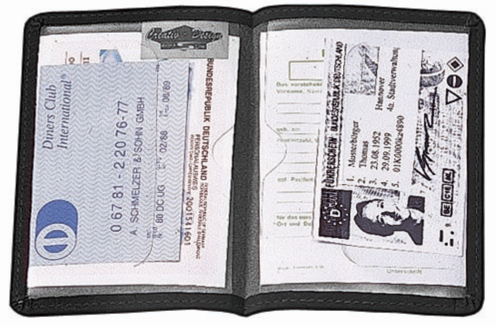 CreativDesign® Ausweistasche "Paper Label 2G" schwarz