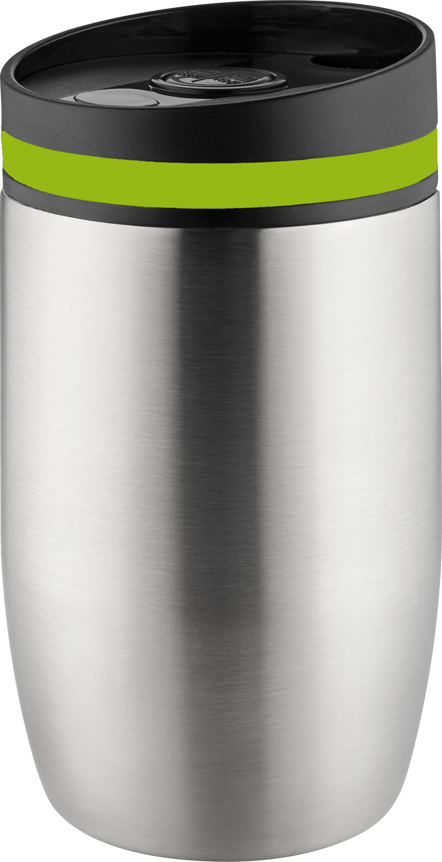 Metmaxx® Thermobecher "CremaOfficinaBudget“ silber/Ring grün