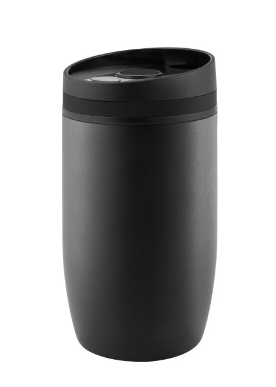 Metmaxx® Thermobecher "CremaOfficinaNero" schwarz/Ring schwarz