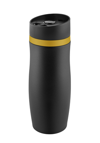 Metmaxx® Thermobecher "CremaExtensaNero" schwarz/Ring gelb