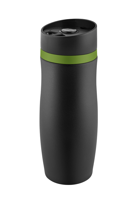 Metmaxx® Thermobecher "CremaExtensaNero" schwarz/Ring grün