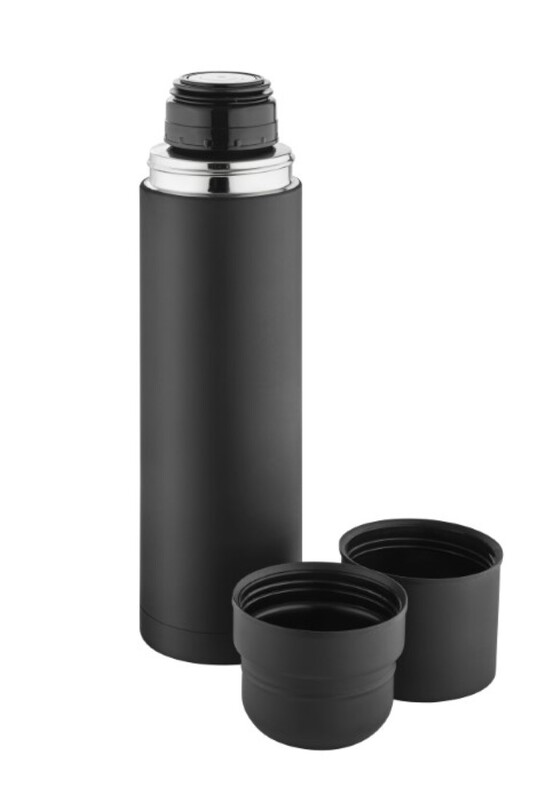 Metmaxx® Thermoskanne "DoubleCupDesign"  schwarz