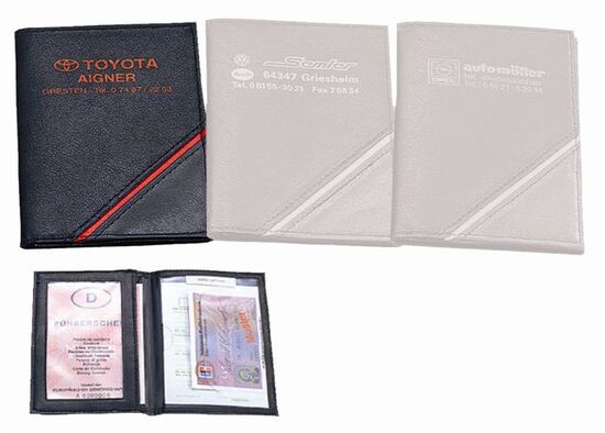 CreativDesign® Ausweistasche "CD" schwarz/rot