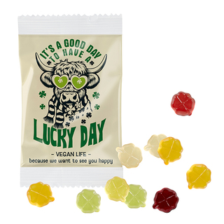 VEGANE Fruchtgummi STANDARD-Formen 15 g im kompostierbaren Tütchen
