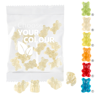 VEGANE 1-farbige Premium-Bärchen 20 g im kompostierbaren Tütchen