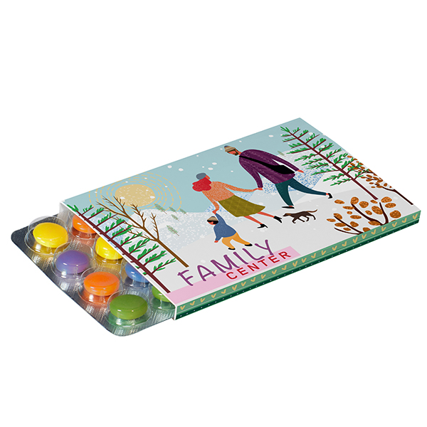 Werbeschuber für Kleinster (Advents-)Kalender der Welt mit Schokolinsen