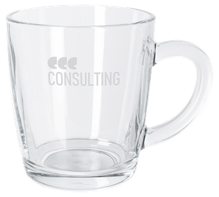 SND Glasbecher mit Ätzweißdruck