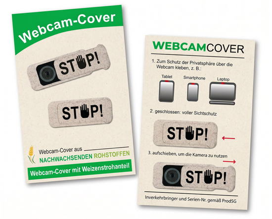 Webcam-Cover mit Weizenstrohanteil