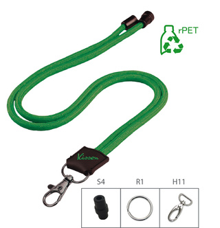 rPET Kordellanyard mit Soft-PVC-Motivlabel
