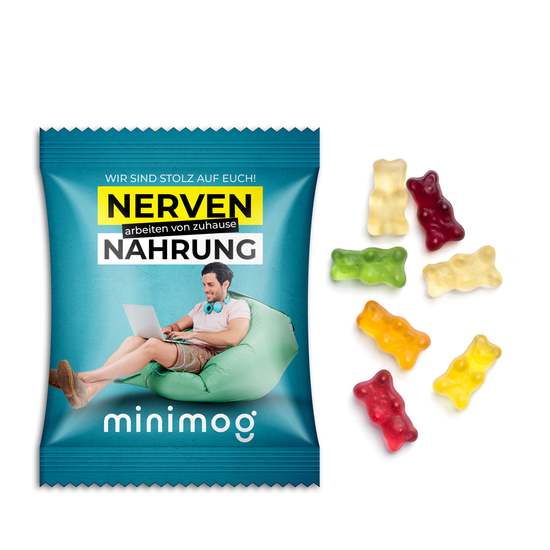 Gummibärchen im Werbetütchen, ca. 60 x 90 mm, 10 g, Standard-Folie transparent - Gummibärchen