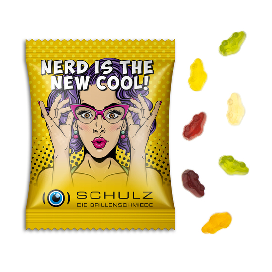 Fruchtgummi Standardformen, ca. 70 x 90 mm, 15 g, Standard-Folie transparent - Auto