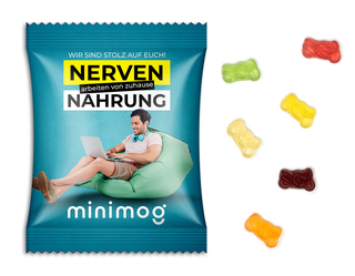 Fruchtgummi Standardformen, ca. 60 x 90 mm, 10 g, Standard-Folie weiß - Motorrad
