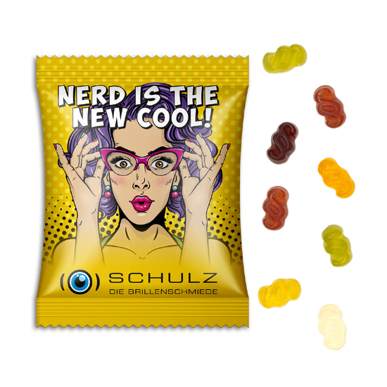 Fruchtgummi Standardformen, ca. 60 x 90 mm, 10 g, Standard-Folie transparent - Paragraph