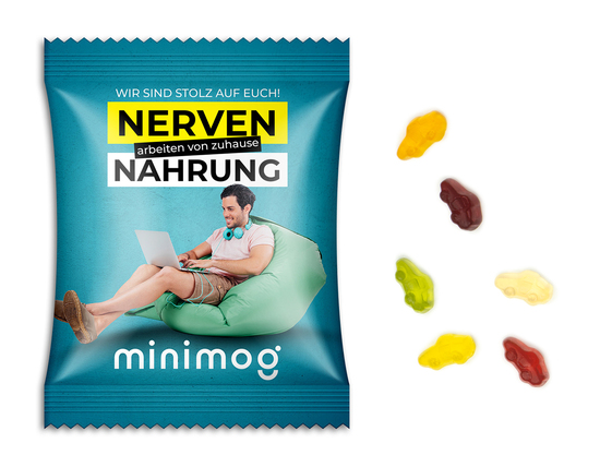 Fruchtgummi Standardformen, ca. 60 x 90 mm, 10 g, transparente kompostierbare Folie - Auto