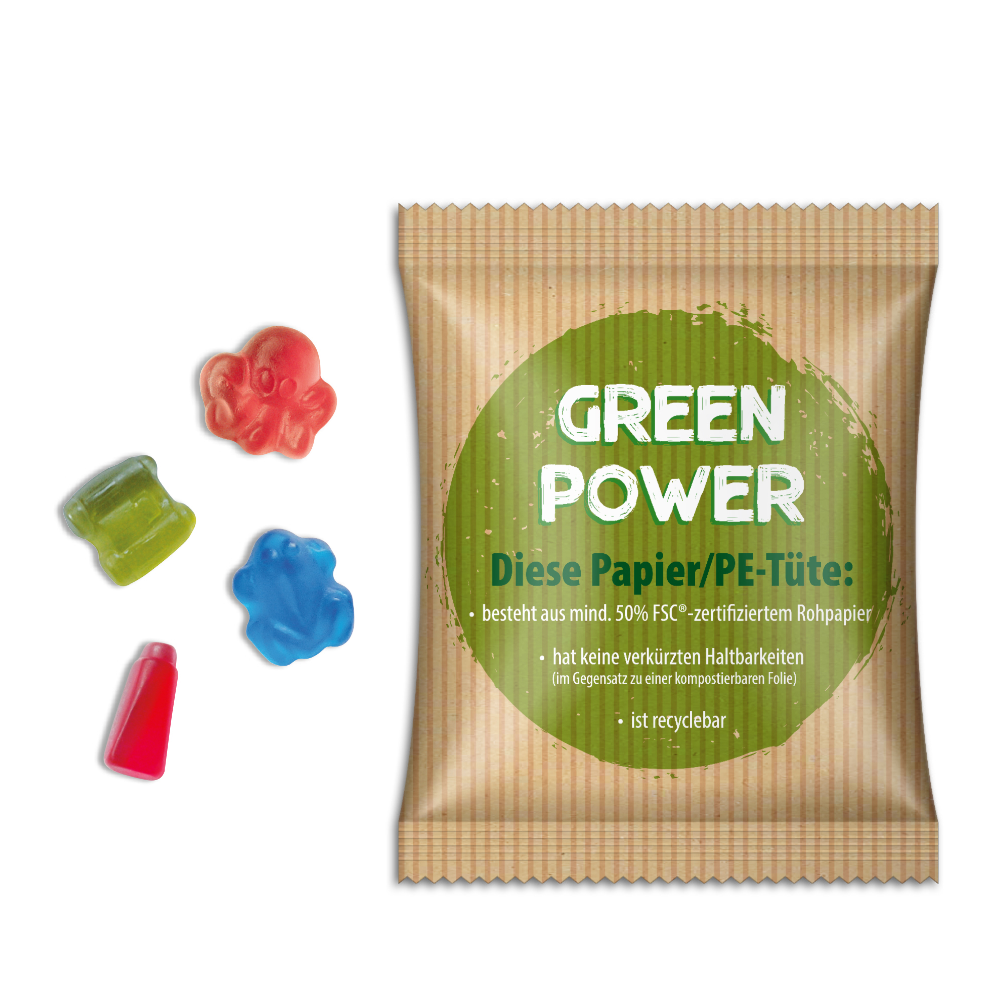 Fruchtgummi Sonderformen - Cyclepaper weiß / 15 g