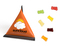 Mini Tetraeder Fruchtgummi, ca. 75 x 60 mm, 10 g, Standard-Folie transparent - Motorrad
