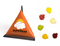 Mini Tetraeder Fruchtgummi, ca. 75 x 60 mm, 10 g, Standard-Folie transparent - Fisch