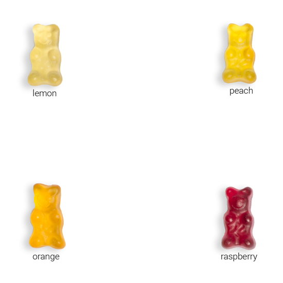 Gummibärchen vegan, ca. 110 x 90 mm, 20 g, Cyclepaper weiß - Gummibärchen vegan
