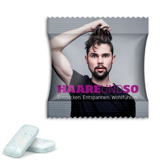 Extra Professional Strong Mint Gums, ca. 60 x 60 mm, 3 g, Standard-Folie transparent -
