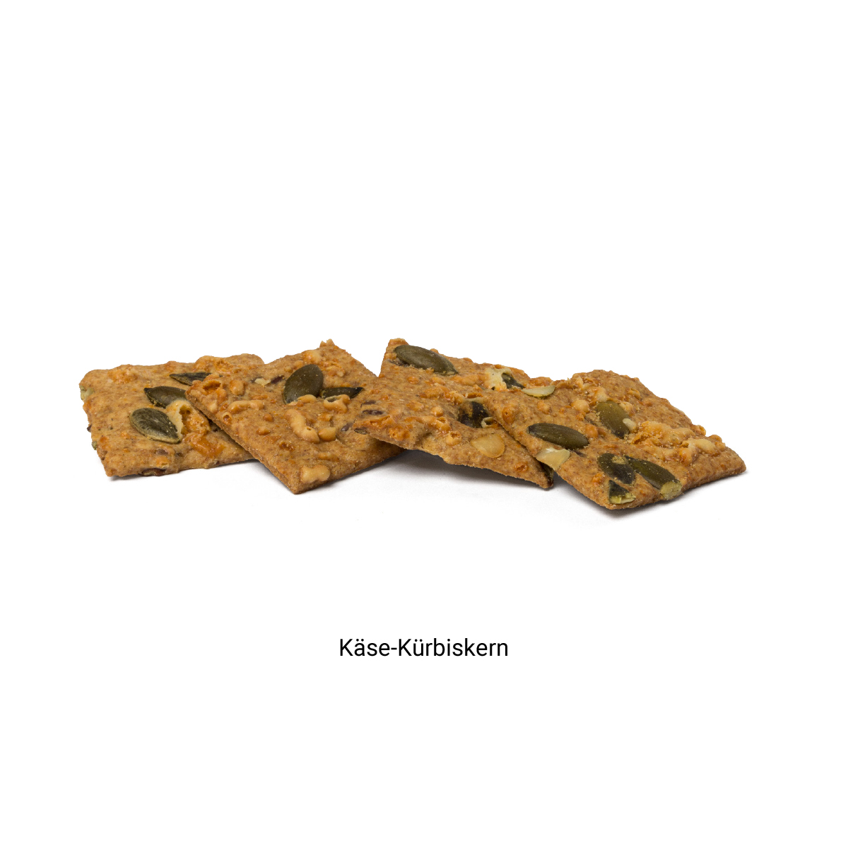 Vollkorn Snack im Werbetütchen, ca. 110 x 110 mm, 11 g, Standard-Folie transparent - Käse-Kürbiskern