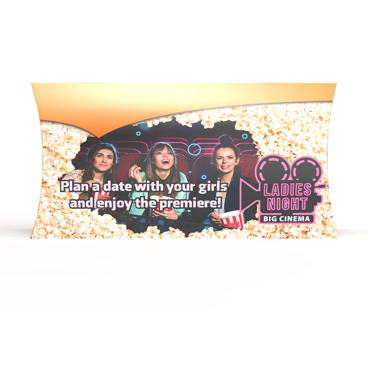 Mikrowellen-Popcorn in Werbekartonage, ca. 194 x 109 mm, 90 g,  - salziges Popcorn